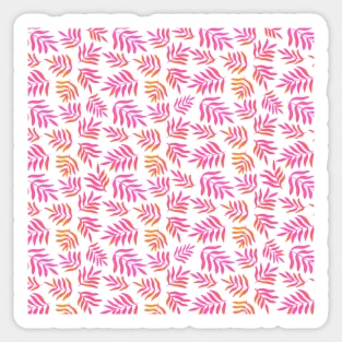 Watercolor branches pattern - pink and orange Sticker